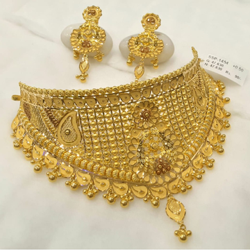 916 gold indian design choker set bj-n001 by 